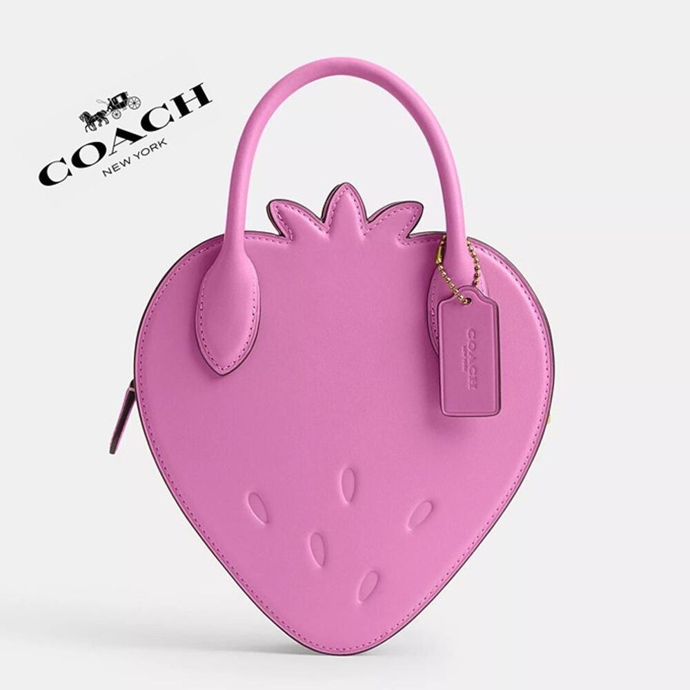 ❤️Coach Strawberry Bag In Regenerative Leather - Picture 3 of 10
